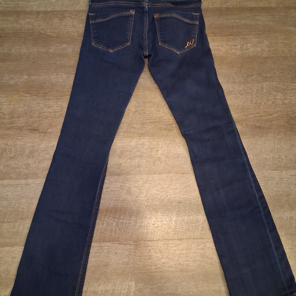Express Dark Blue Flare Wide-Leg Jeans - Picture 4 of 9